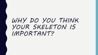 WHY DO YOU THINK
YOUR SKELETON IS
IMPORTANT?
 