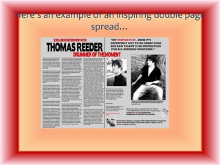 Here’s an example of an inspiring double page spread…