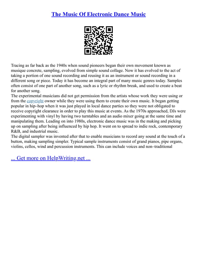 The Music Of Electronic Dance Music PDF