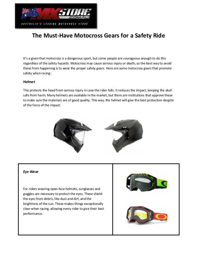 The MustHave Motocross Gears for a Safety Ride