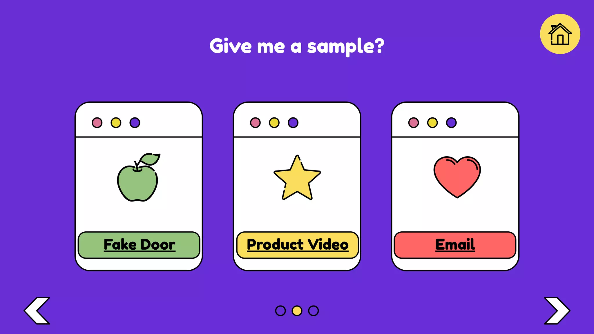 Give me a sample?
Fake Door Product Video Email
 