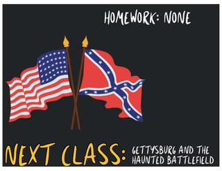 NEXT CLASS:
GETTYSBURG AND THE
HAUNTED BATTLEFIELD
HOMEWORK: NONE
 
