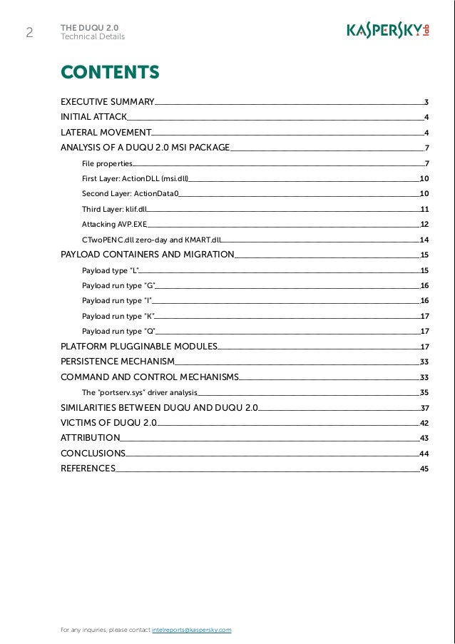The Duqu 2.0: Technical Details