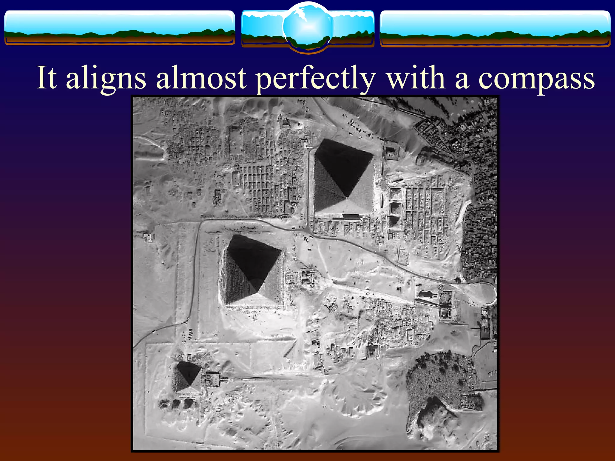 It aligns almost perfectly with a compass
 