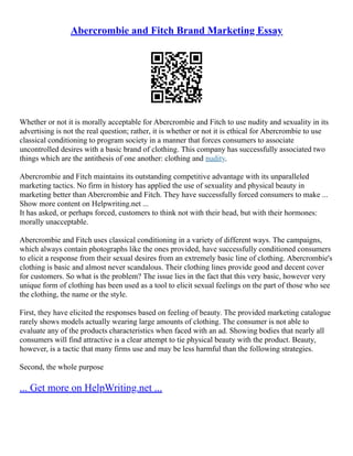 abercrombie and fitch target age group