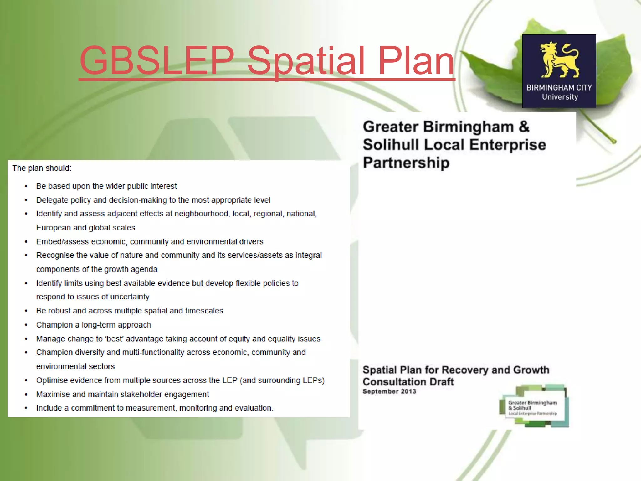 GBSLEP Spatial Plan
 