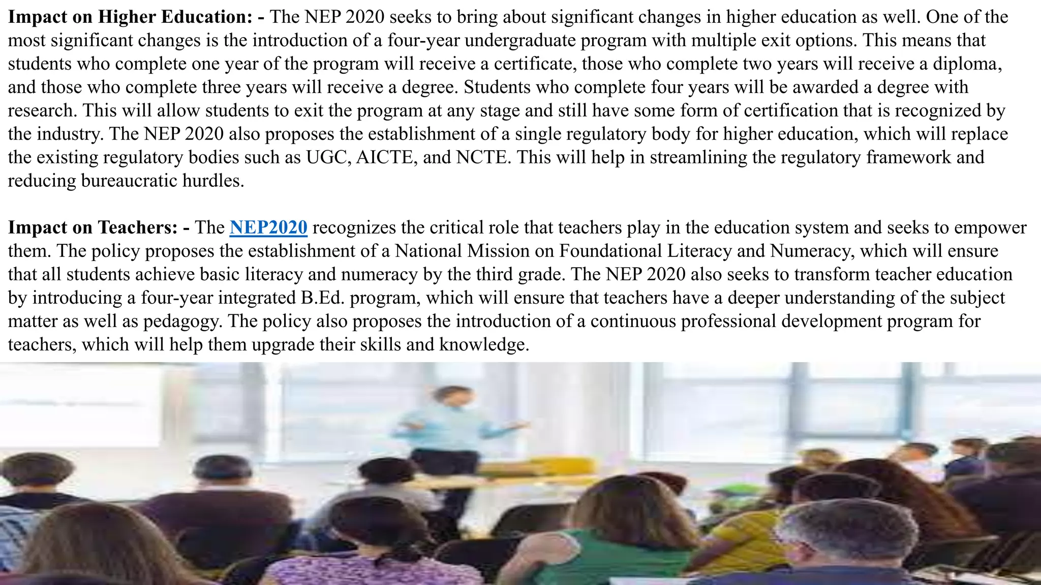 The National Education Policy 2020 A Paradigm Shift in Indian Education ...