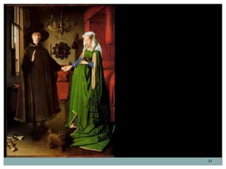 El matrimonio Arnolfini.
Jan van Eyck. Óleo sobre roble.
82 x 60 cm. 1434.

Este asombroso retrato doble atestigua el
matr...