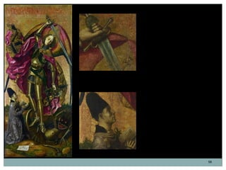 San Miguel triunfa sobre el diablo.
           Bartolomé Bermejo. Óleo sobre
           tabla. 179,7 x 81,9 cm. 1468.

   ...