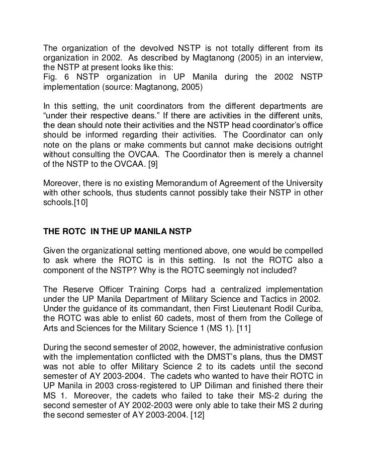 essay about national service programme