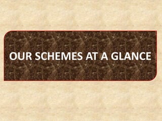 OUR SCHEMES AT A GLANCE
 