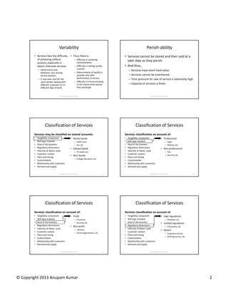 The nature & classification of services | PDF