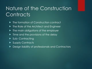 Comprehensive Introduction to Contract Law in Construction Industry | PPT