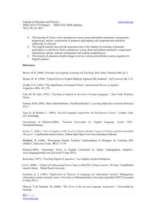 The nature of difficulties in learning english by the students at ...