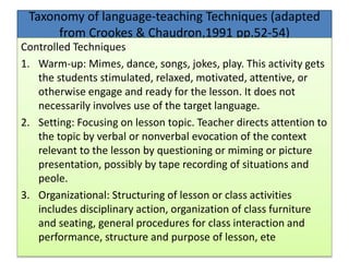 Approach, method and Technique in Language Learning and teaching