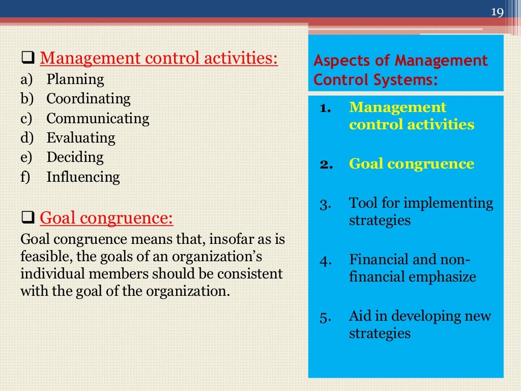 The nature of management control systems