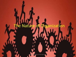 The Nature of Organization
Sasmira College of Management 1
 