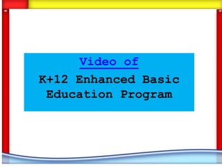 Video of
K+12 Enhanced Basic
 Education Program
 