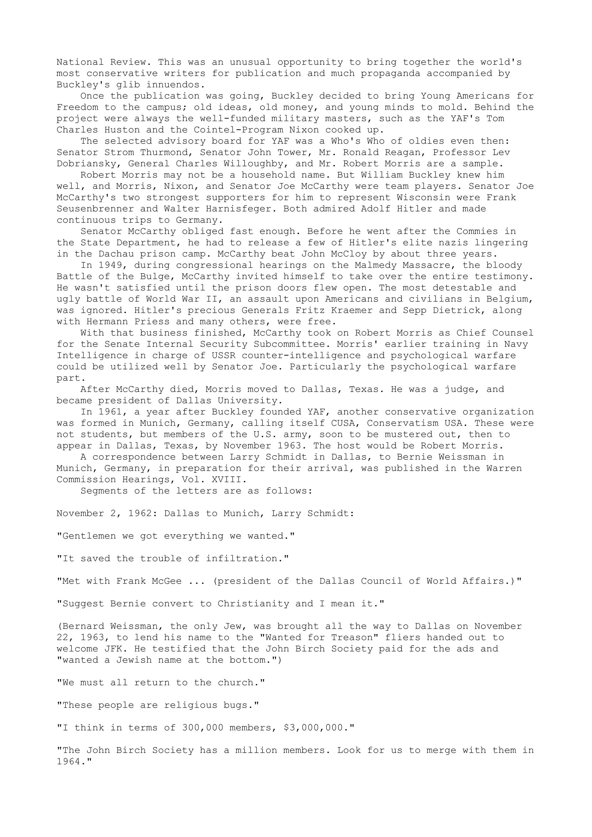 The nazi connection to jfk assasination | TXT
