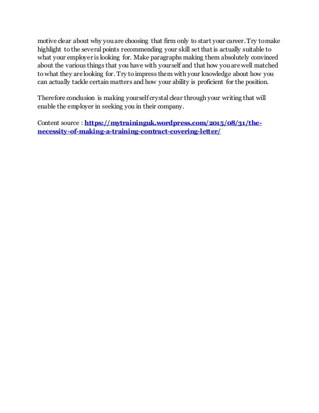 training contract cover letter