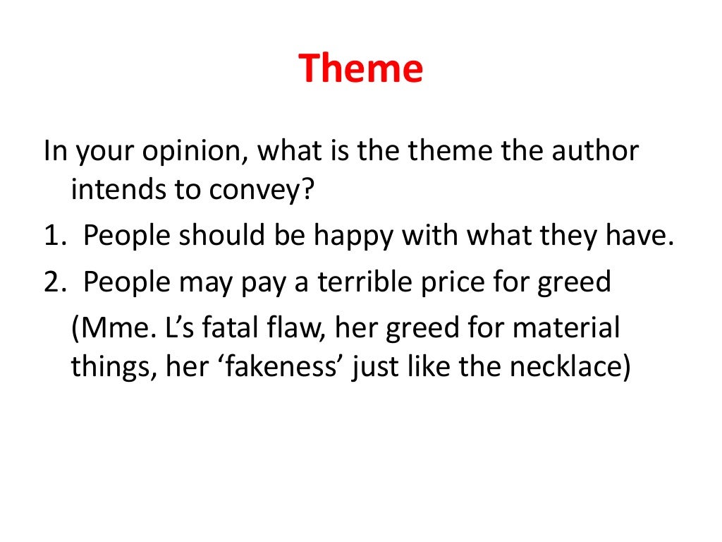 Analysis of The Necklace