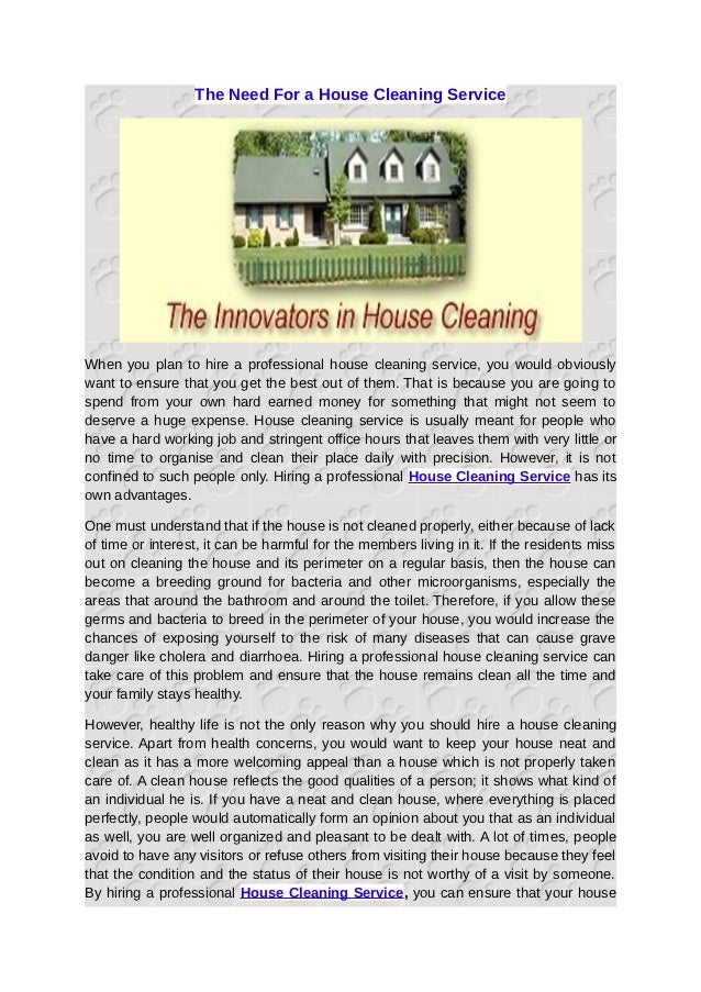 need house cleaner