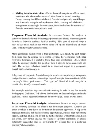 The need for and importance of financial analysis and control for ...