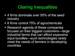 Glaring InequalitiesEstimates suggest that by providing women with the same level of access to resources as men, they could increase yields on their farms by 20-30%