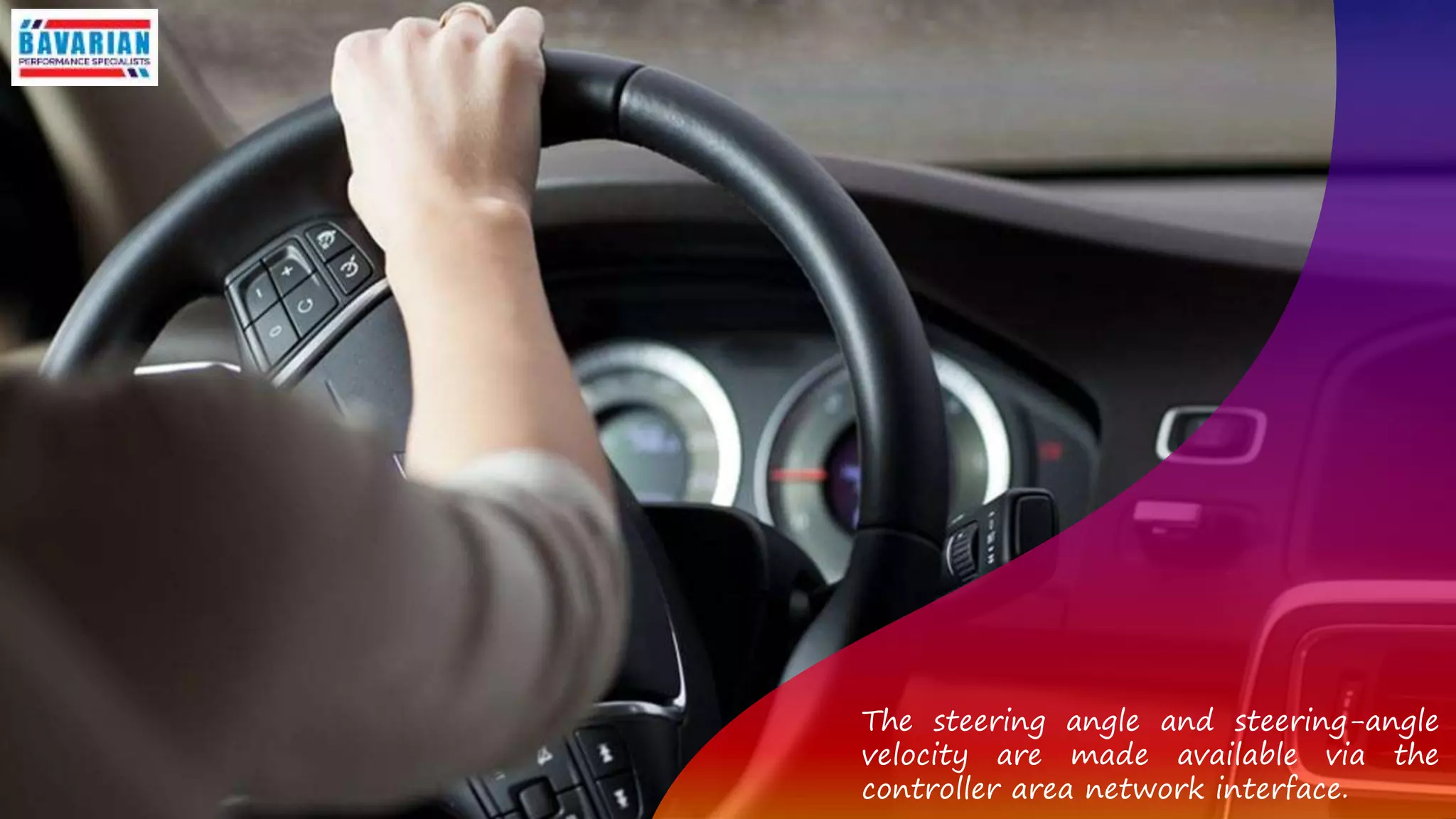 The steering angle and steering-angle
velocity are made available via the
controller area network interface.
 