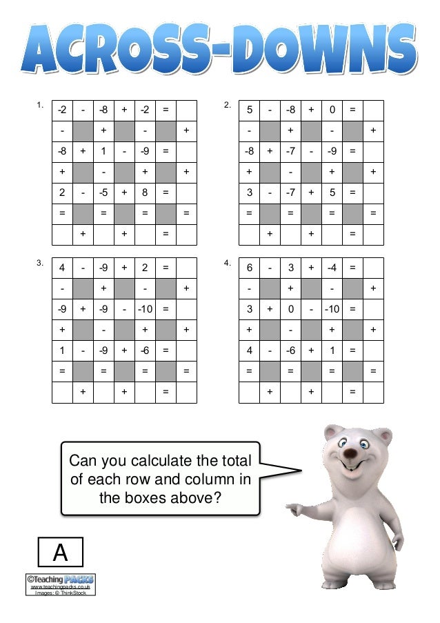 The Negative Numbers Pack