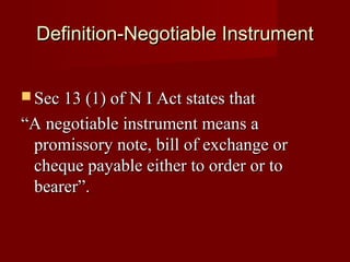 The negotiable instruments act_ | PPT