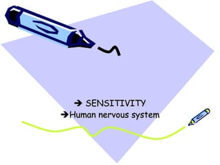  SENSITIVITY
Human nervous system
 