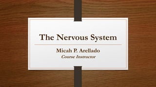 The Nervous System
Micah P. Arellado
Course Instructor
 