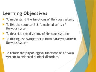 The Nervous System and function of human brain | PPTX