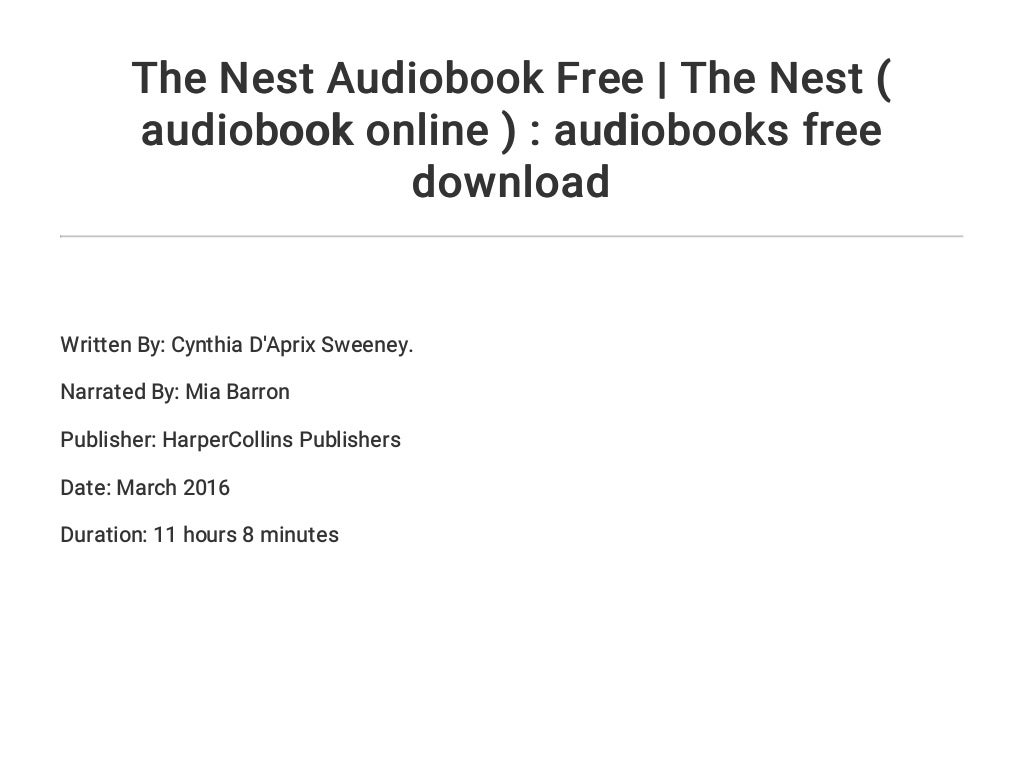 The Nest Audiobook Free | The Nest ( audiobook online ) : audiobooks