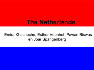 The Netherlands
Emira Khacheche, Esther Veenhof, Pawan Biswas
            en Joar Spangenberg
 