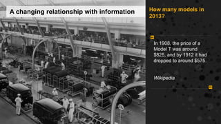 A changing relationship with information   How many models in
                                           2013?



        ...