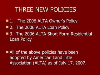 Title Insurance Policies | PPT