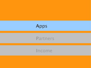 Apps

Partners

Income
 