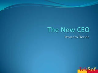The New CEO Power to Decide 