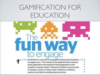 GAMIFICATION FOR
EDUCATION
 
