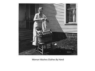 Woman Washes Clothes By Hand
