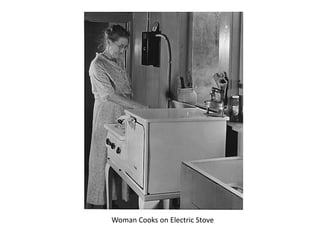 Woman Cooks on Electric Stove