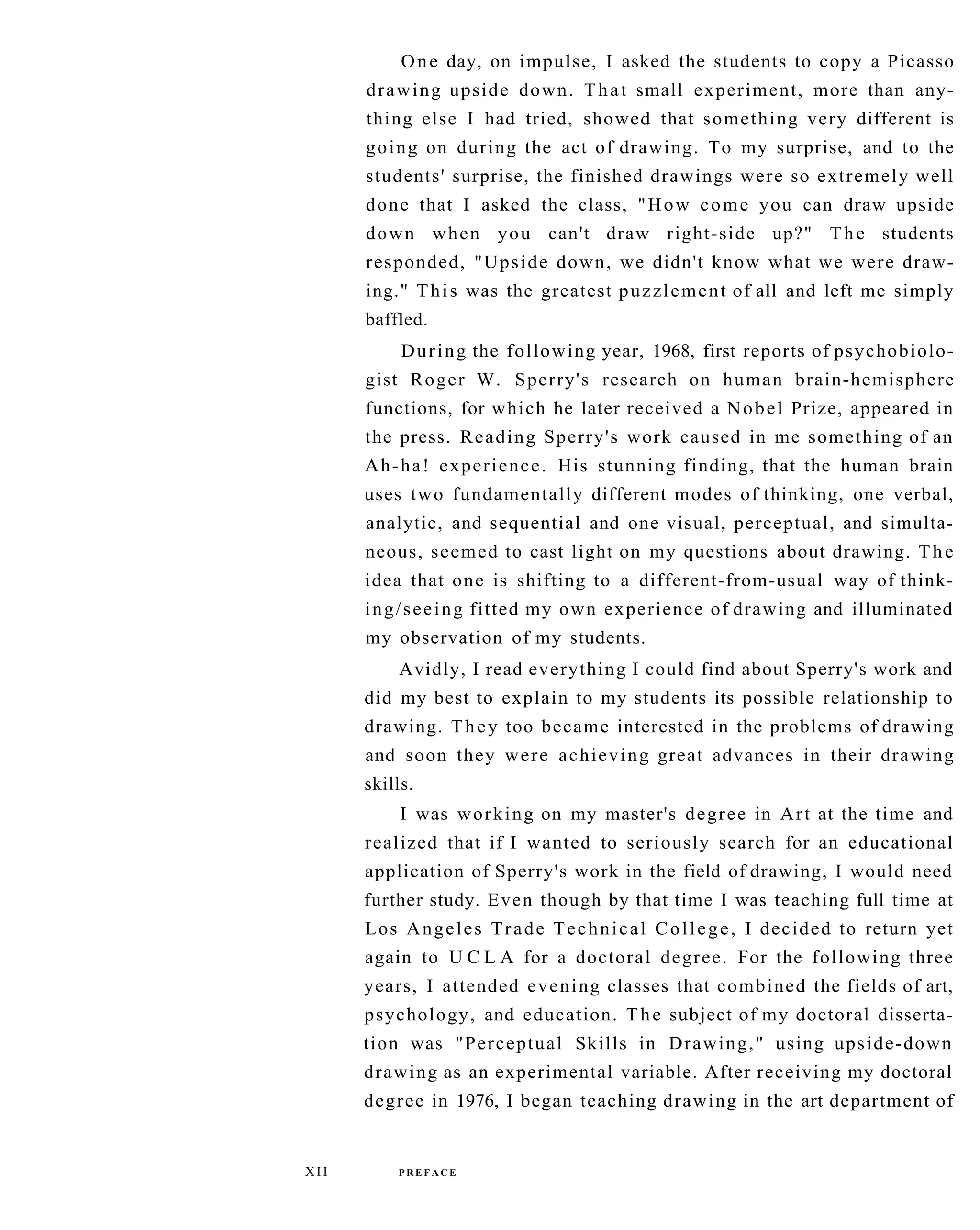 The New Drawing On The Right Side Of The Brain