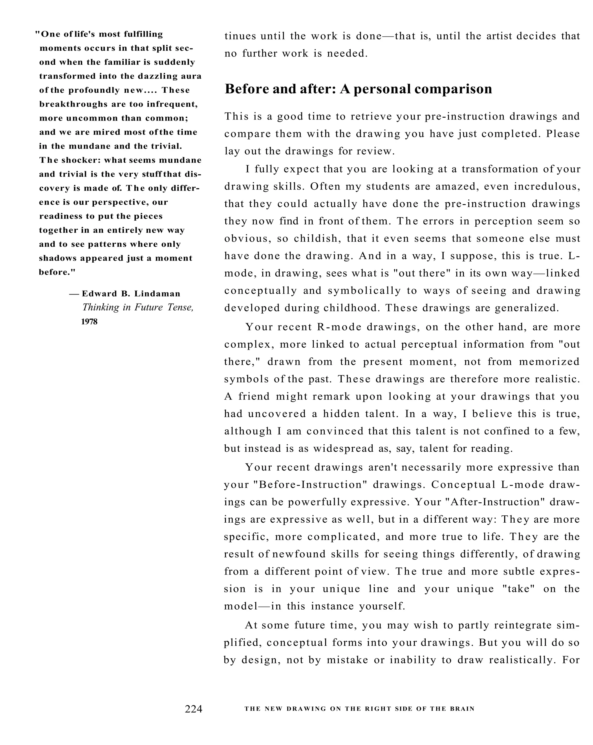 The New Drawing On The Right Side Of The Brain