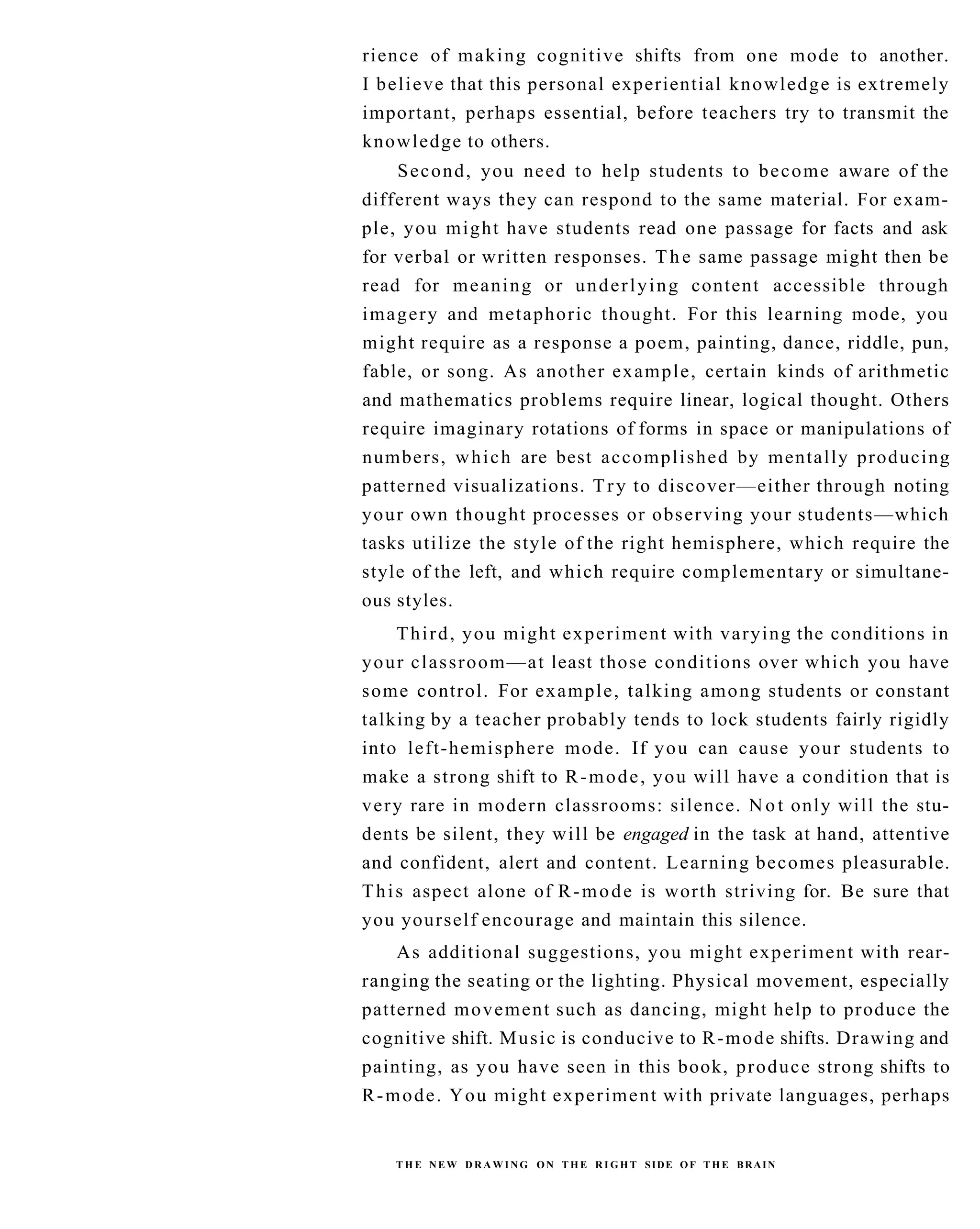 The New Drawing On The Right Side Of The Brain