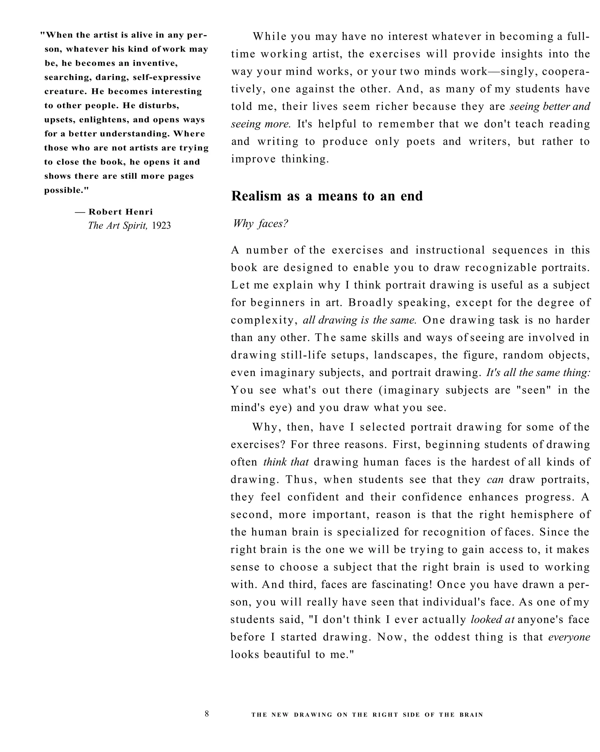 The New Drawing On The Right Side Of The Brain