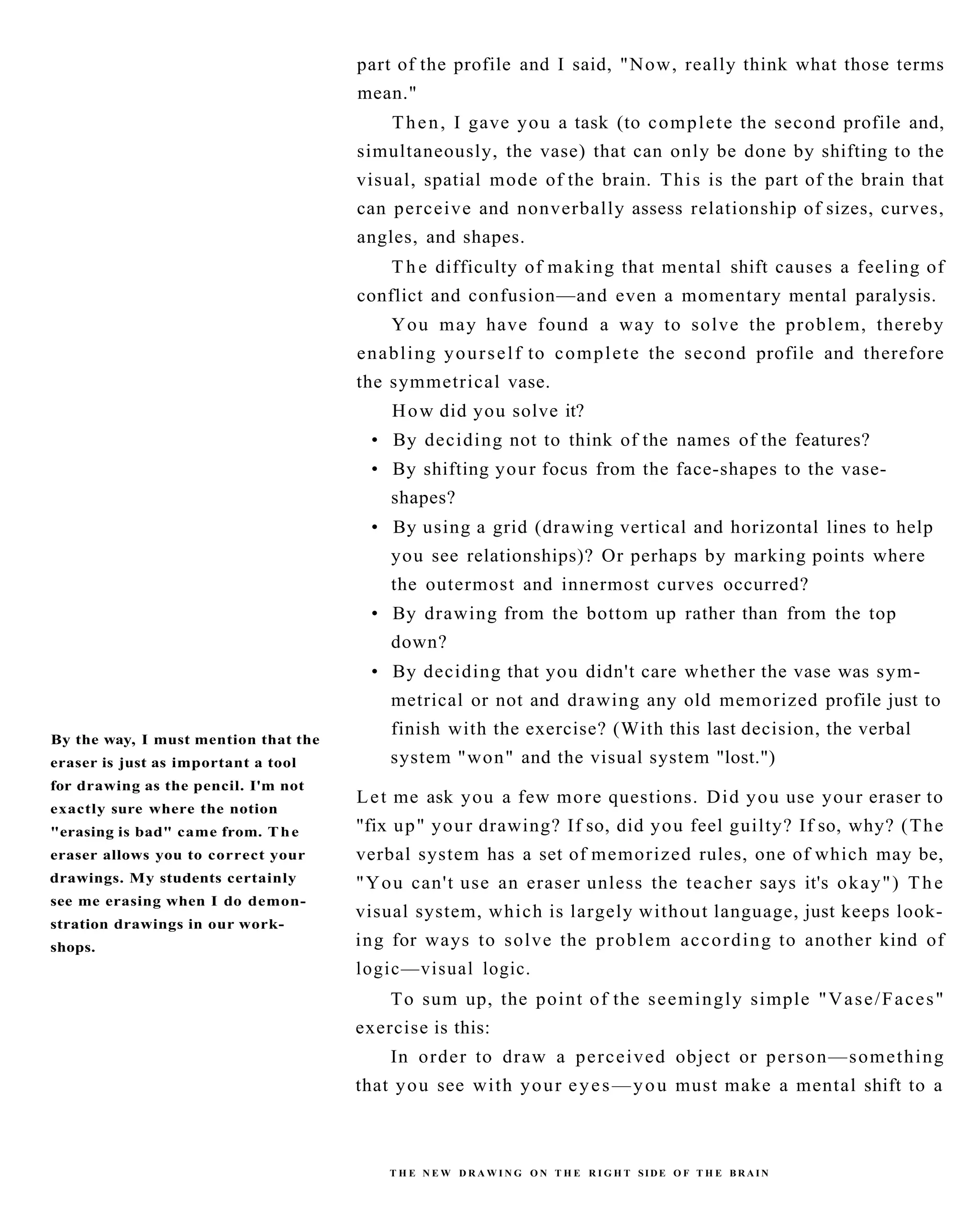 The New Drawing On The Right Side Of The Brain