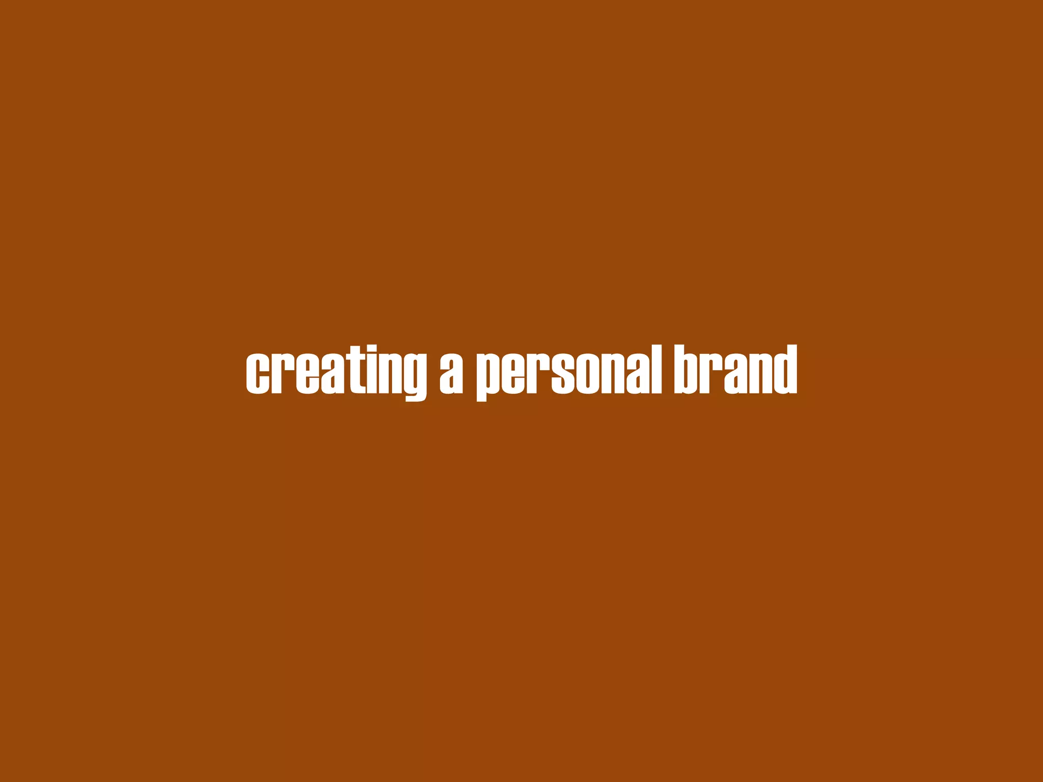 creating a personal brand  