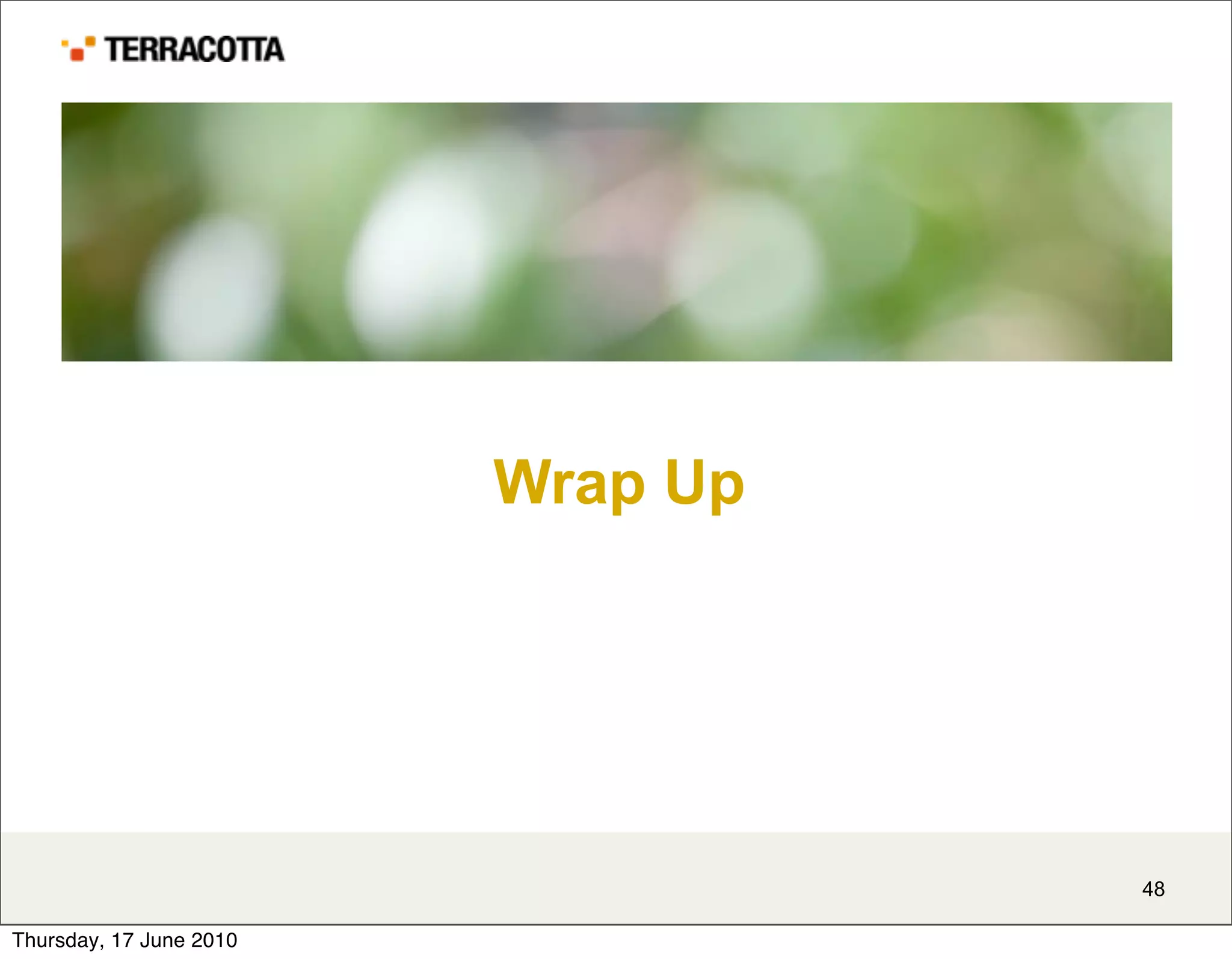 Wrap Up




                                   48

Thursday, 17 June 2010
 